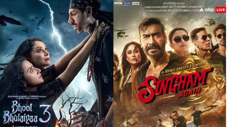 Singham Again Vs Bhool Bhulaiyaa 3 Box Office Collection Day 24 Ajay Devgn Kartik Aaryan Film twenty Fourth Day Fourth Sunday Collection Singham Again Vs Bhool Bhulaiyaa 3 BO Collection Day 24: ‘भूल भुलैया 3’ ने 24वें दिन ‘सिंघम अगेन’ को दी मात, इतने करो़ड से आगे चल रही कार्तिक की फिल्म